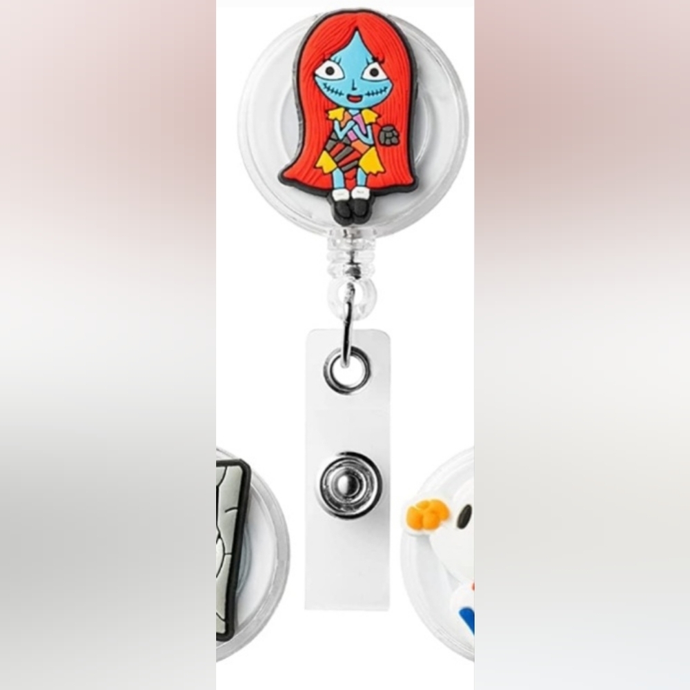 2/$5 Disney The Nightmare Before Christmas Badge Reel Retractable ID Holder NEW